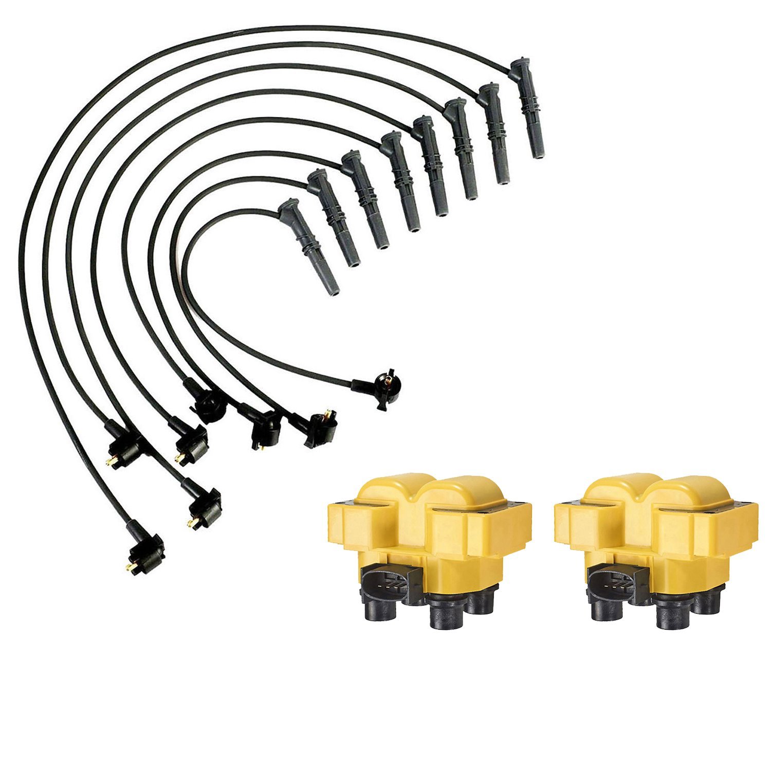 High-Performance Ignition Coil and Spark Plug Wire Kit for Ford F-150/F-250 Lincoln Mercury