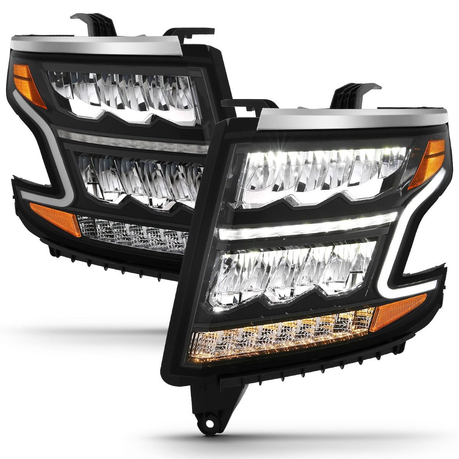 LED Black Housing Headlights For 2015-2020 Chevy Suburban,