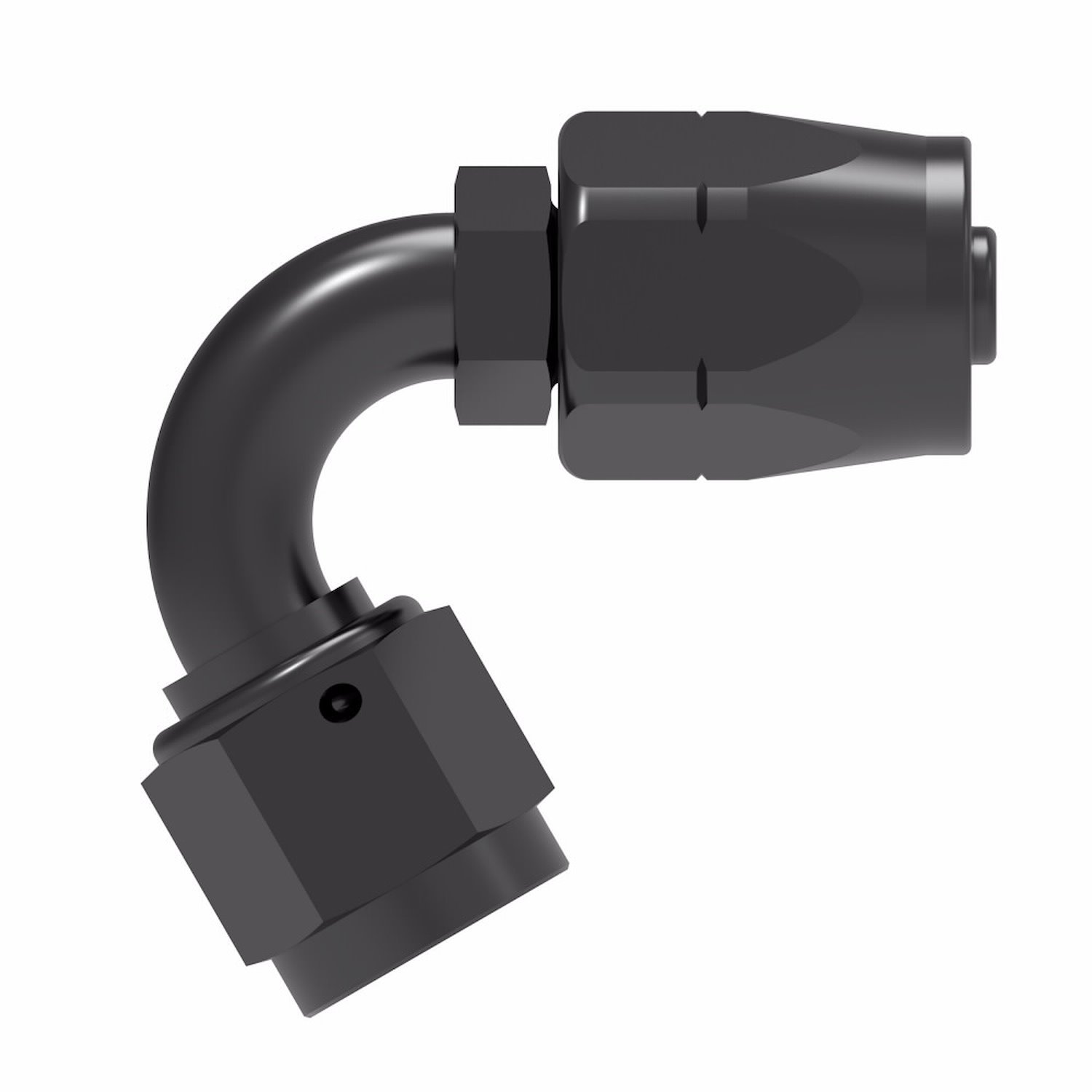 Reusable Hose End Fitting, -10 AN Hose Size, 120-Degree [Black Anodized Finish]