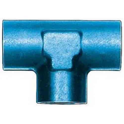 1/4in. Pipe x 1/4in. Pipe x 1/4in. Pipe Aluminum Blue Anodized - Female Pipe Tee