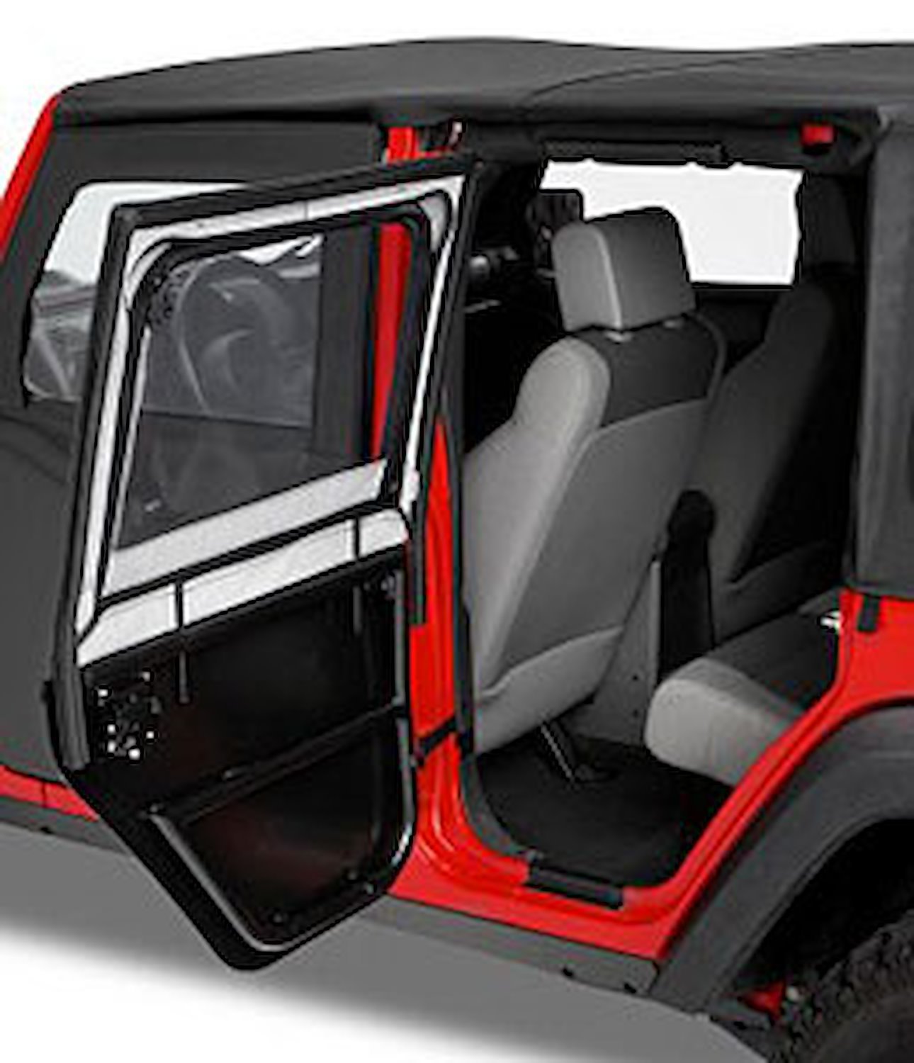 HighRock 4x4 Element Upper Fabric Half Doors, Black Diamond, Front, Incl. 2 Upper Door Frames w/Fabric Skins