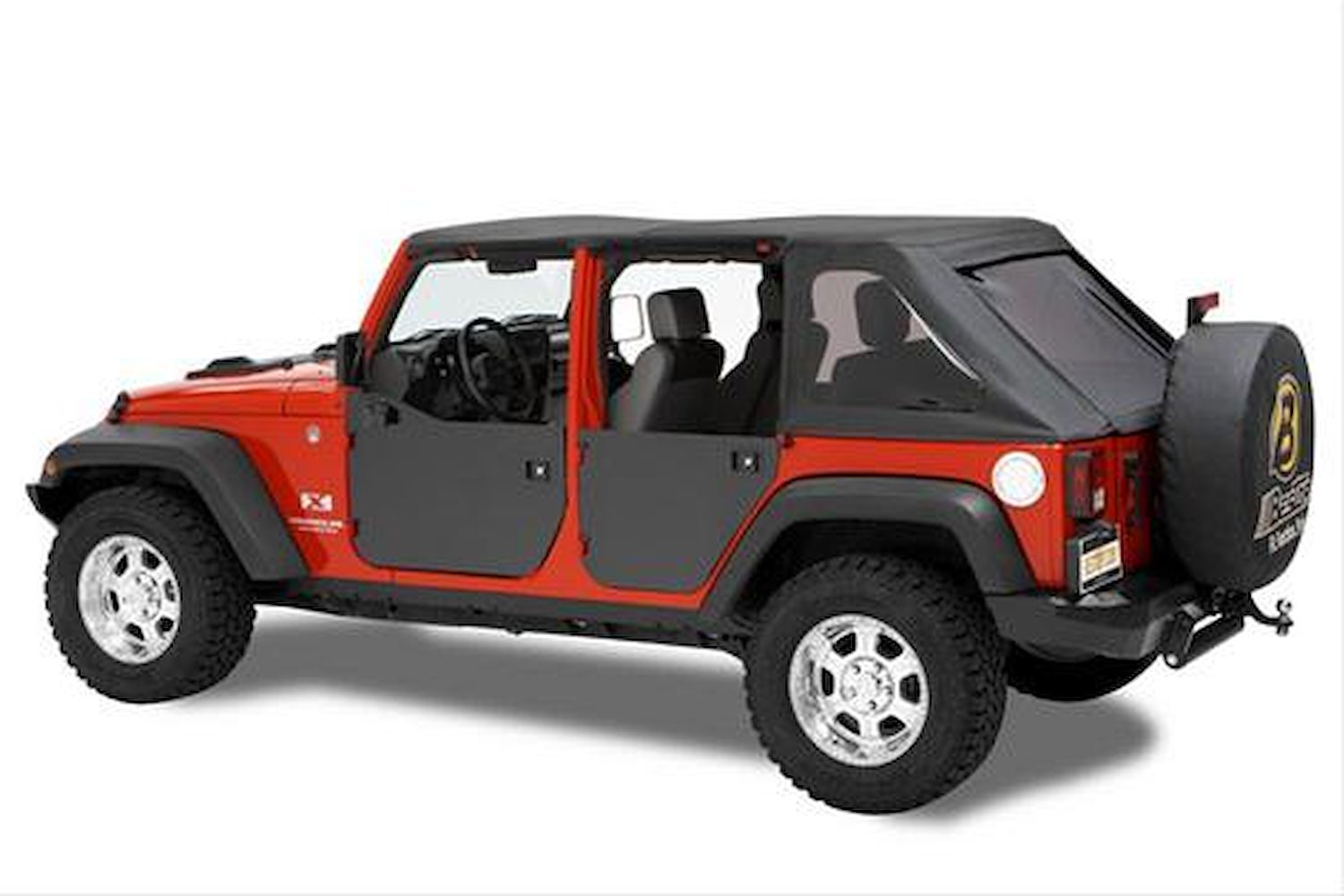 HighRock 4x4 Element Doors, Matte Black, Front, Lower Half Door,