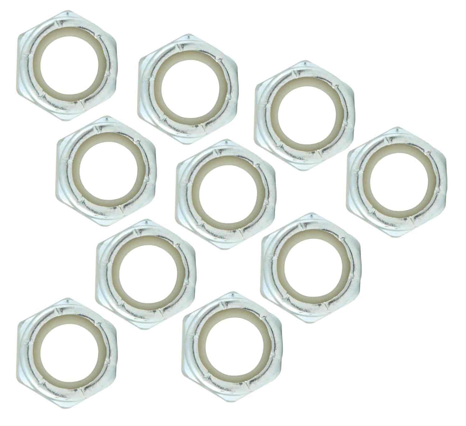 Coarse Thread Hex Nuts Thin With Nylon Inserts