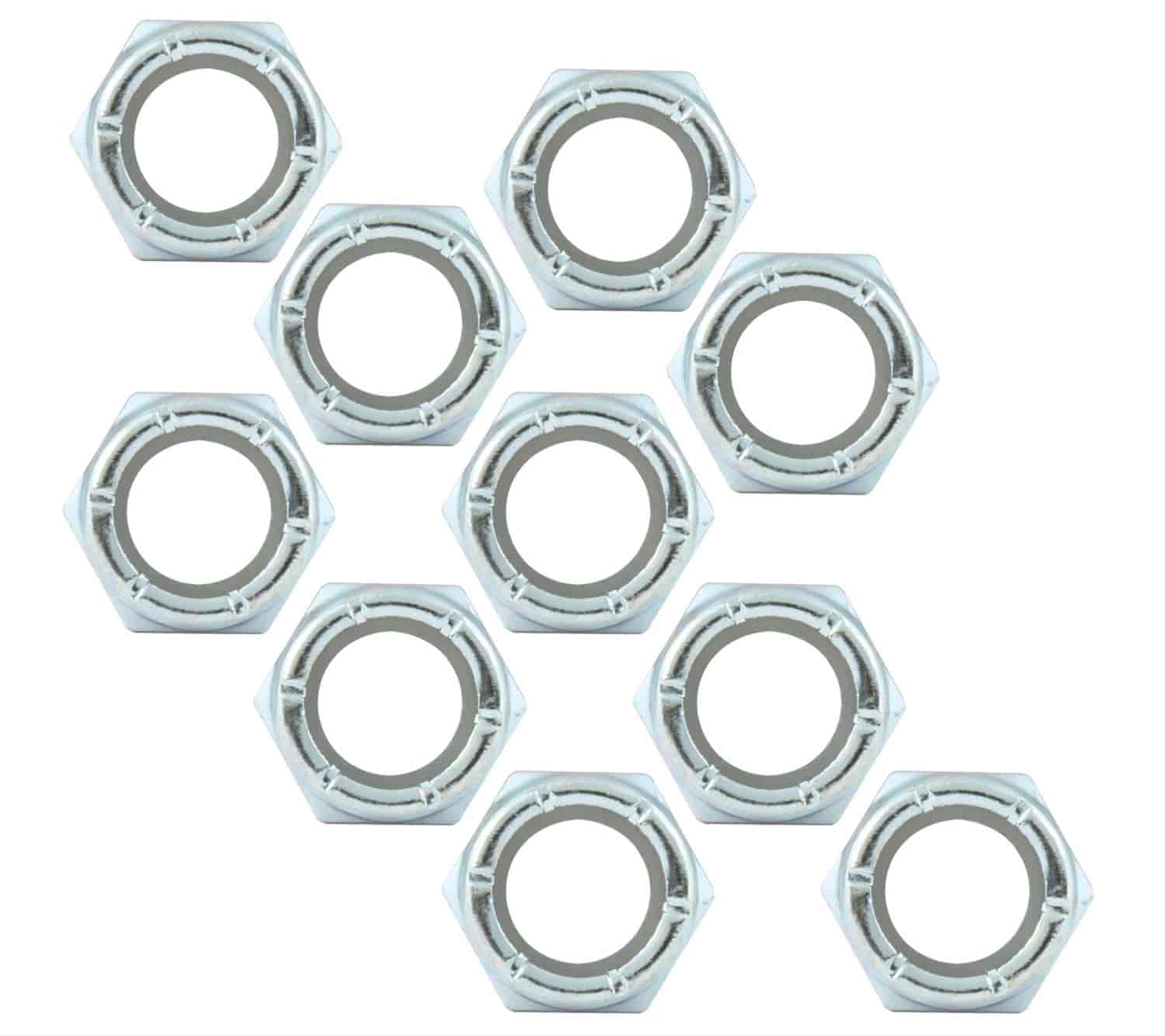 Fine Thread Hex Nuts With Nylon Inserts 1/2"-20