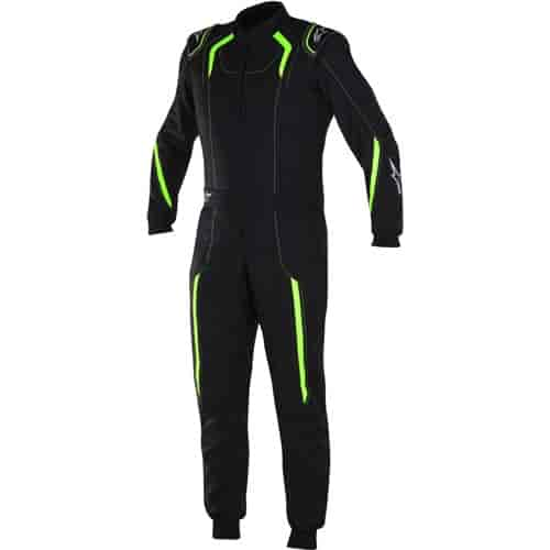 KMX-5 Kart Suit Black/Green Fluorescent