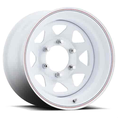 80 Series White 8 Spoke Trailer Wheel 12