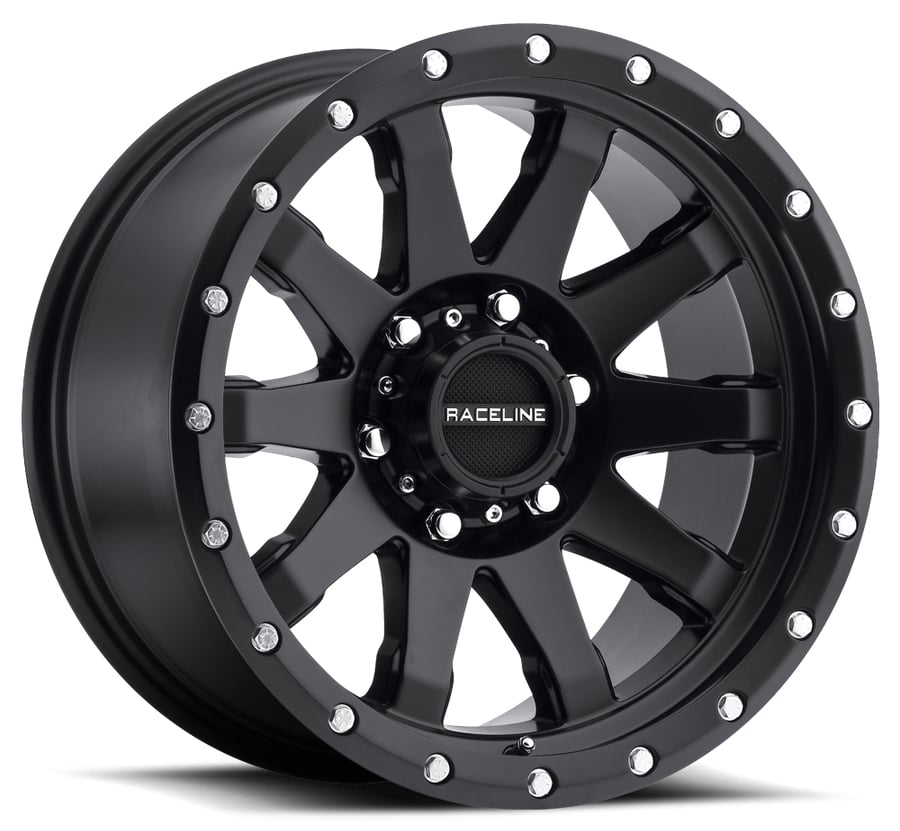 934B CLUTCH Wheel Size: 17 X 9" Bolt Pattern: 8X165.1 mm [Satin Black w/ Simulated Beadlock]