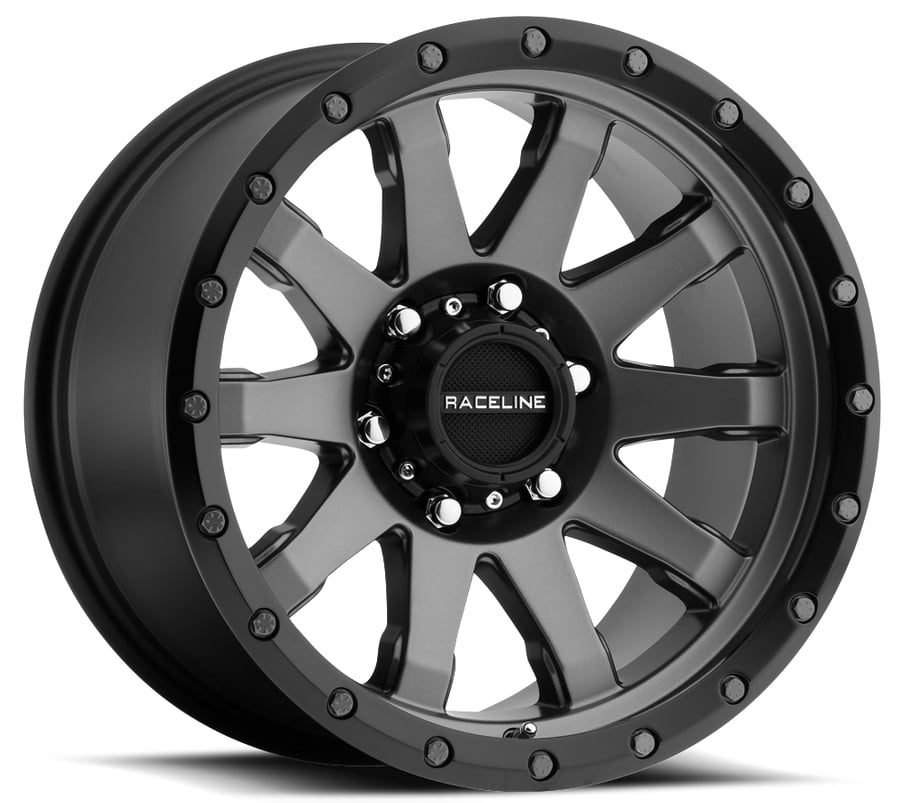 934G CLUTCH Wheel Size: 20 X 10" Bolt Pattern: 6X139.7 mm [Gunmetal w/ Simulated Beadlock]