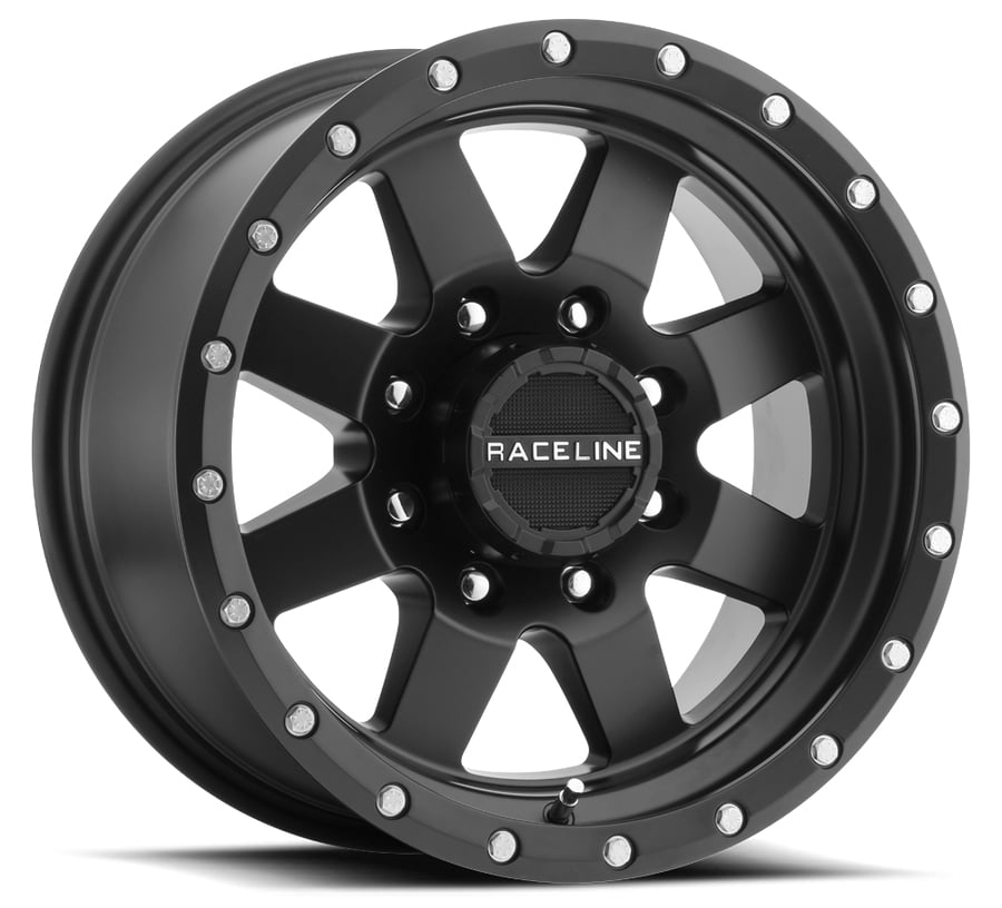 935B DEFENDER Wheel Size: 16 X 6.5" Bolt Pattern: 5X160 mm [Satin Black w/ Simulated Beadlock]