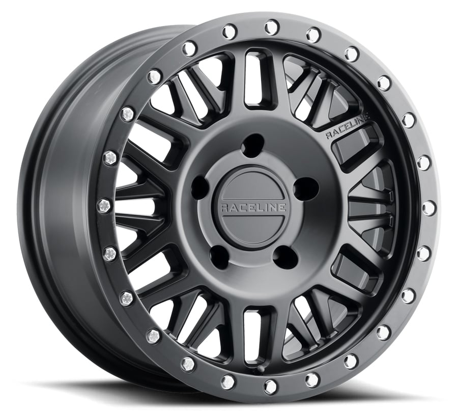 951B Ryno Wheel Size: 17 X 8.5" Bolt Pattern: 6X135 mm [Satin Black w/ Simulated Beadlock]