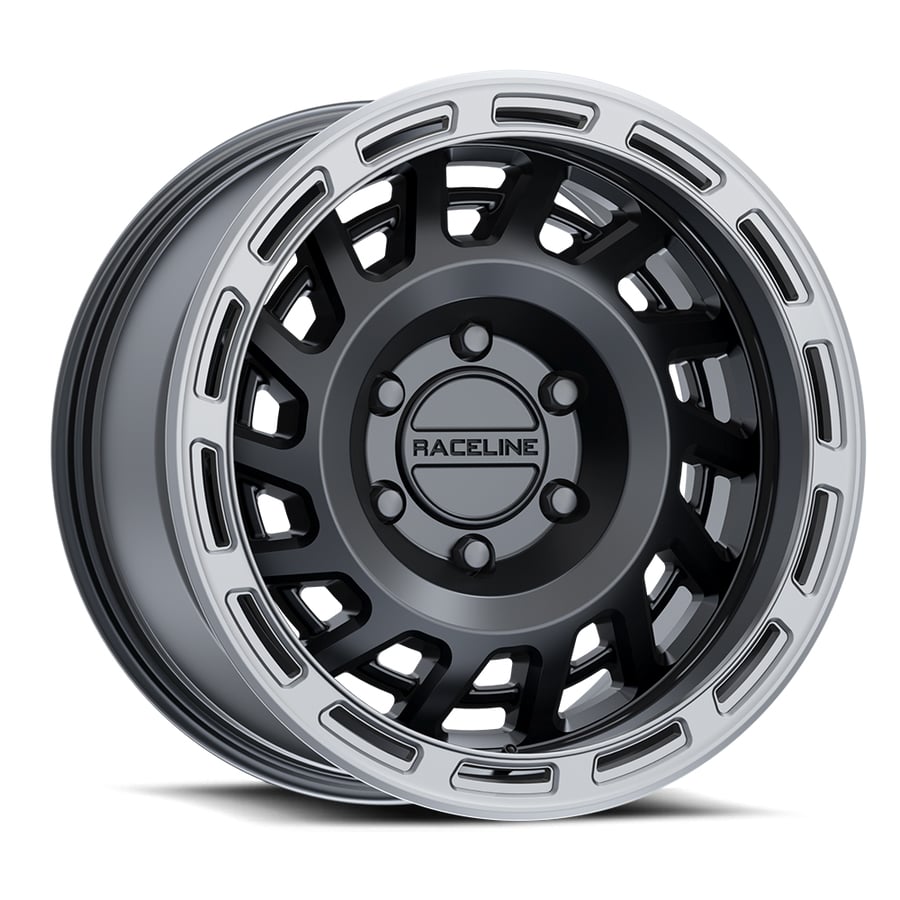 HALO Wheel Size: 17 X 8.5", Bolt Pattern: 5X150 [SATIN BLACK W/ SILVER RING]