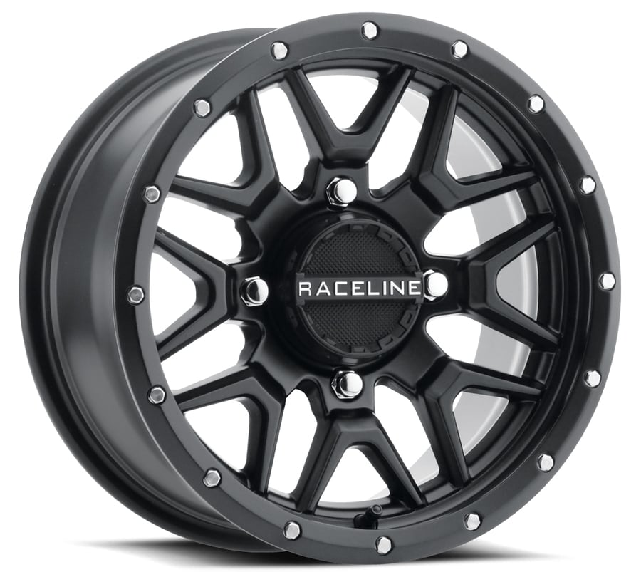 A94B KRANK Wheel Size: 15 X 7" Bolt Pattern: 4X137 mm [Satin Black w/ Simulated Beadlock]