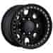 MONSTER RT SATIN BLACK 17X8.5 8X6.5 0mm/4.75 BS 5.150 Centerbore 2800 Lb. Load Rating Cap not includ