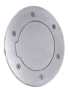 Billet Fuel Door Polished Non-Locking Aluminum Ring O.D. 8 1/8 in. Door O.D. 5 1/8 in. Fits Over Plastic