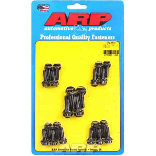 Black Oxide Oil Pan Bolts Small Block Ford 302-351W (Late Model with Side Rails)