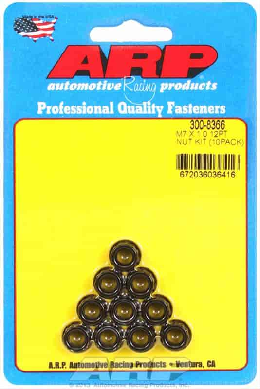 Black Oxide 12-Point Nuts M7 x 1.00