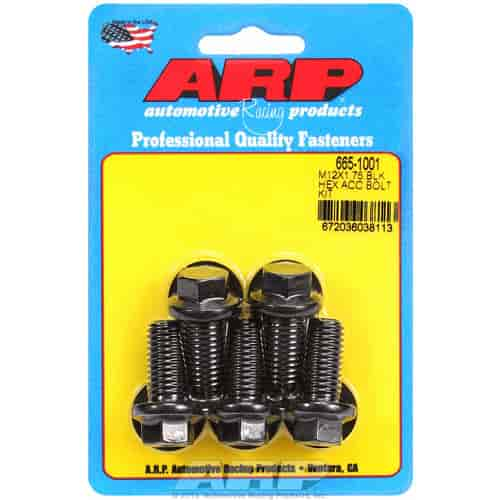 M12 x 1.75 x 25 hex black oxide bolts