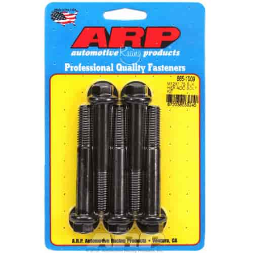 M12 x 1.75 x 80 hex black oxide bolts