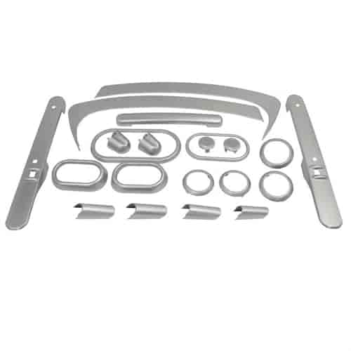 Brushed Silver Complete Interior Trim Kit for 2007-2010 Jeep Wrangler 2-Door