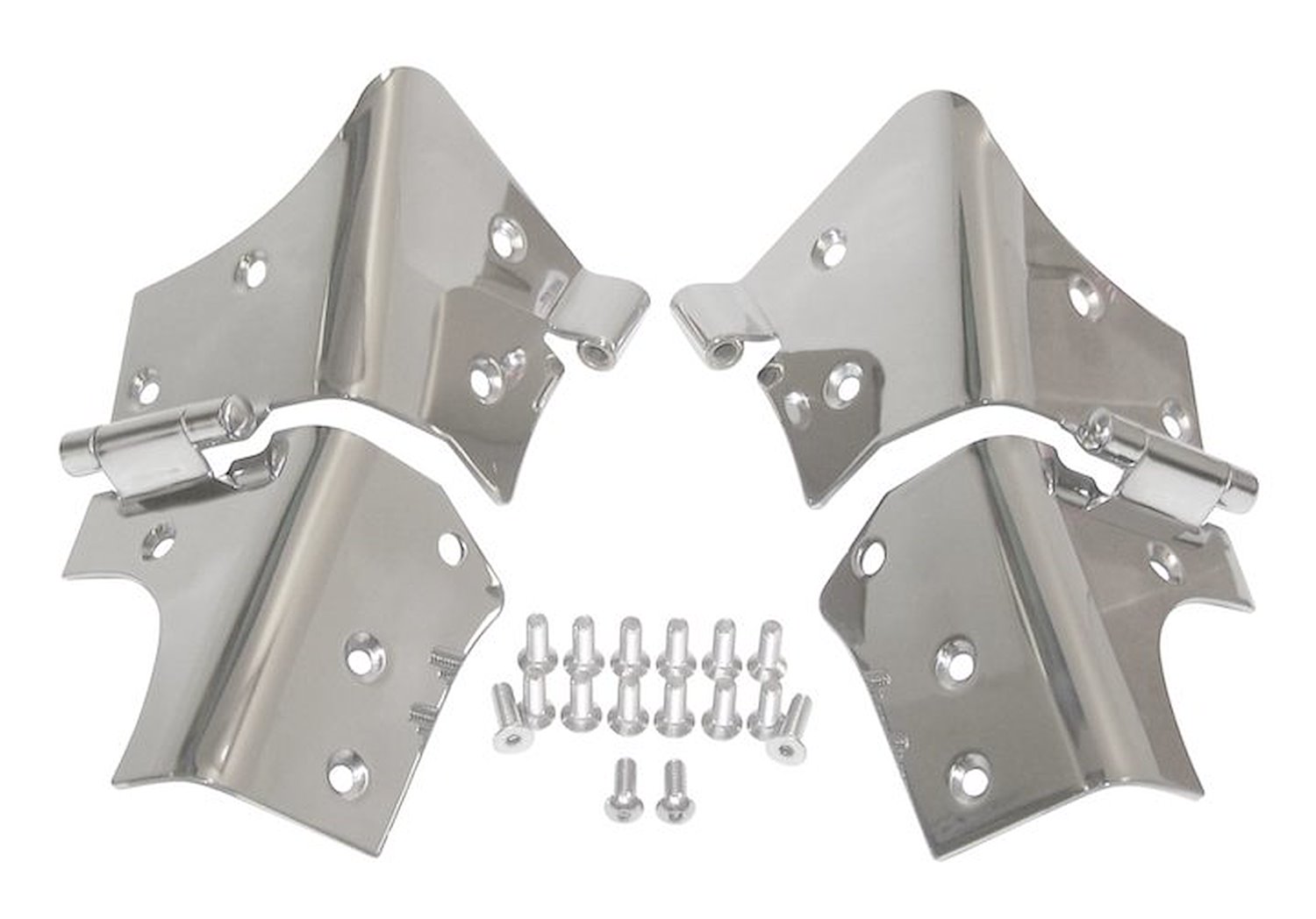 RT34066 Stainless Steel Windshield Hinge Set for 1997-2006 Jeep TJ Wrangler; Includes 2 Hinges and Hardware