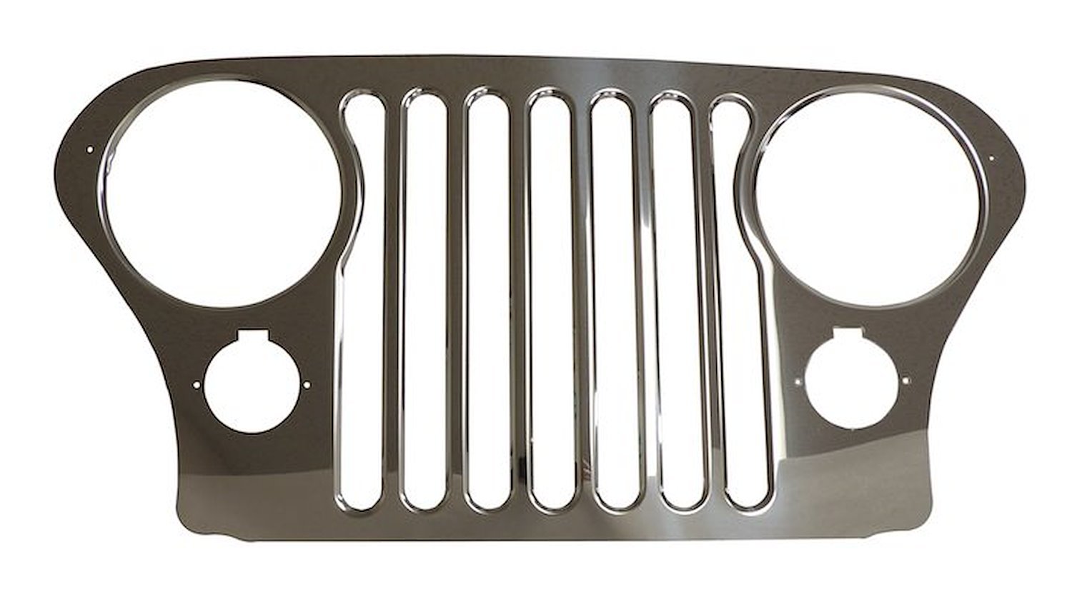 RT34086 Stainless Steel Grille Overlay for 1976-1986 Jeep CJ-5, CJ-7, & CJ-8 (Has 2 Screws in Parking Light Lens)