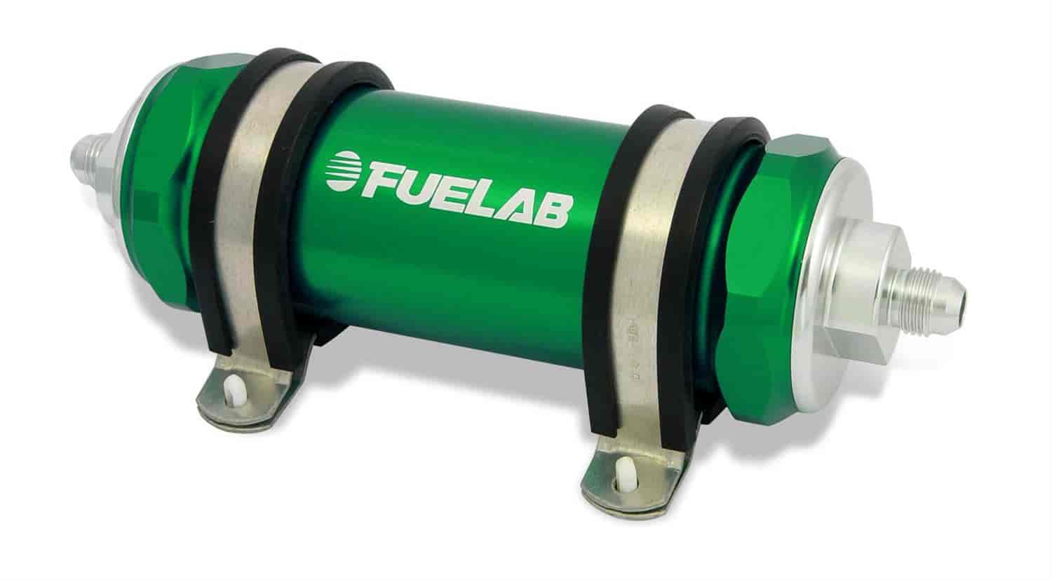 In-Line Fuel Filter Long Length -10AN Inlet/-8AN Outlet 75 micron stainless steel element
