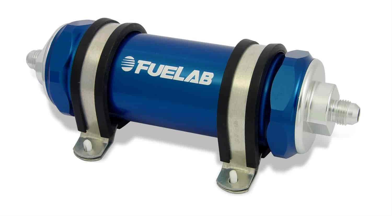 In-Line Fuel Filter Long Length -12AN Inlet/-6AN Outlet 6 micron fiberglass element