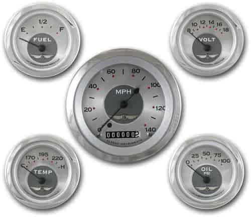 All American Series 5-Gauge Set 3-3/8" Electrical Speedometer (140 mph)