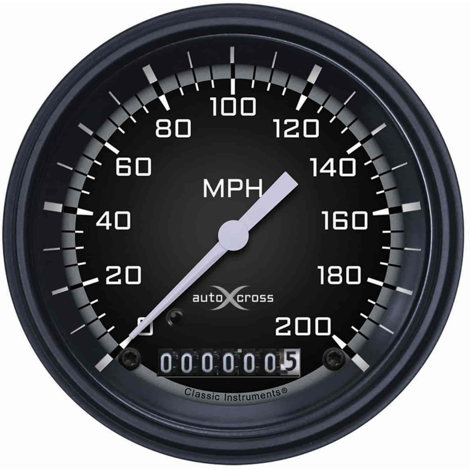 Gray AutoCross Series Speedometer 3-3/8" Electrical