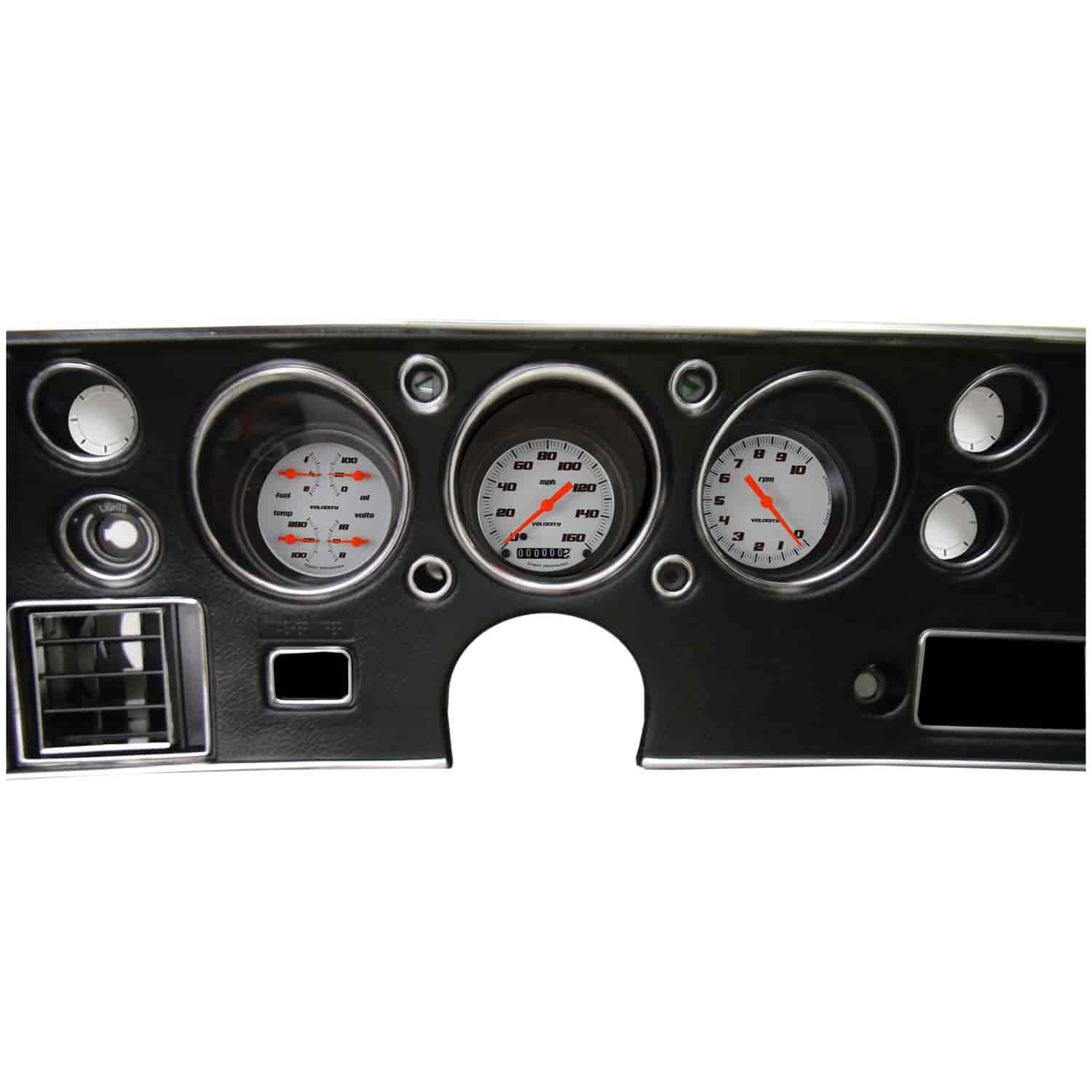 Velocity Series White Gauge Package 1970-72 Chevelle SS Includes: