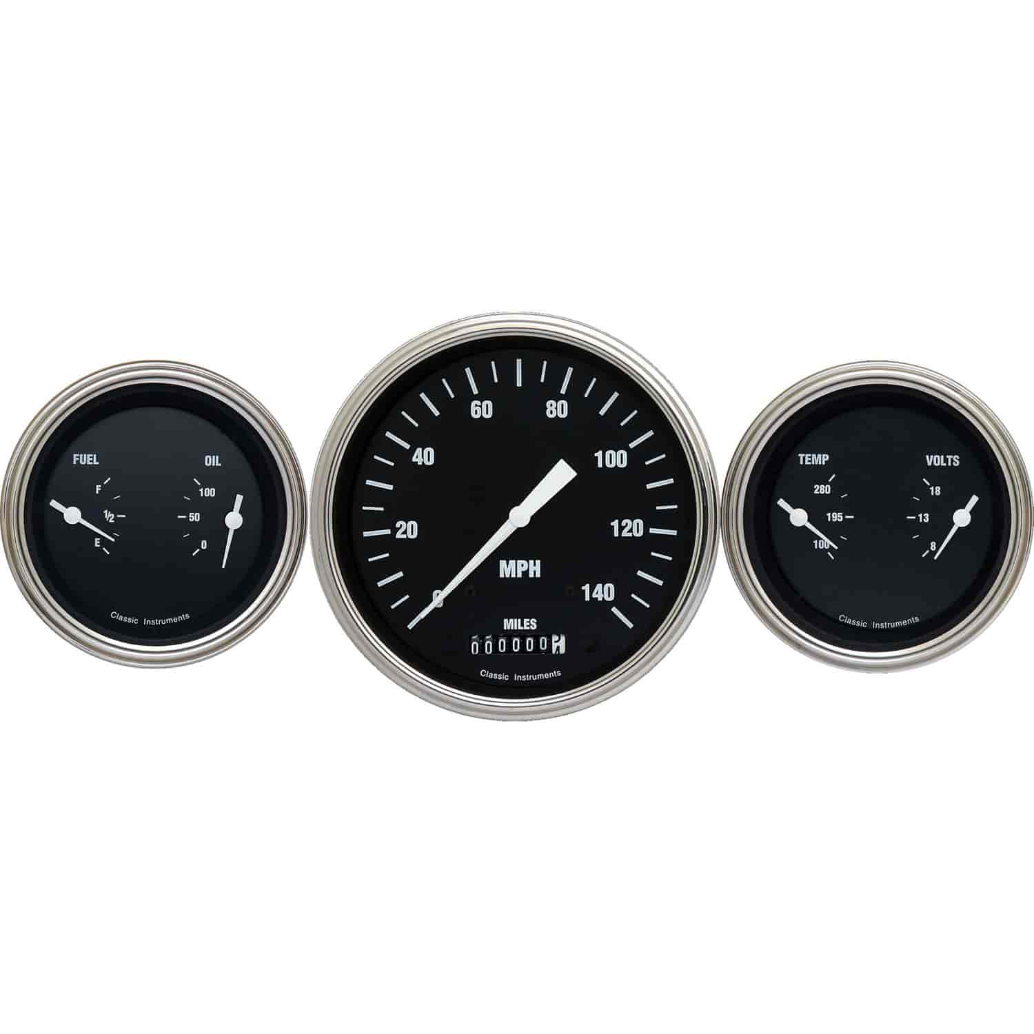 Hot Rod Series 3-Gauge Set 4-5/8" Electrical Speedometer (140 mph)