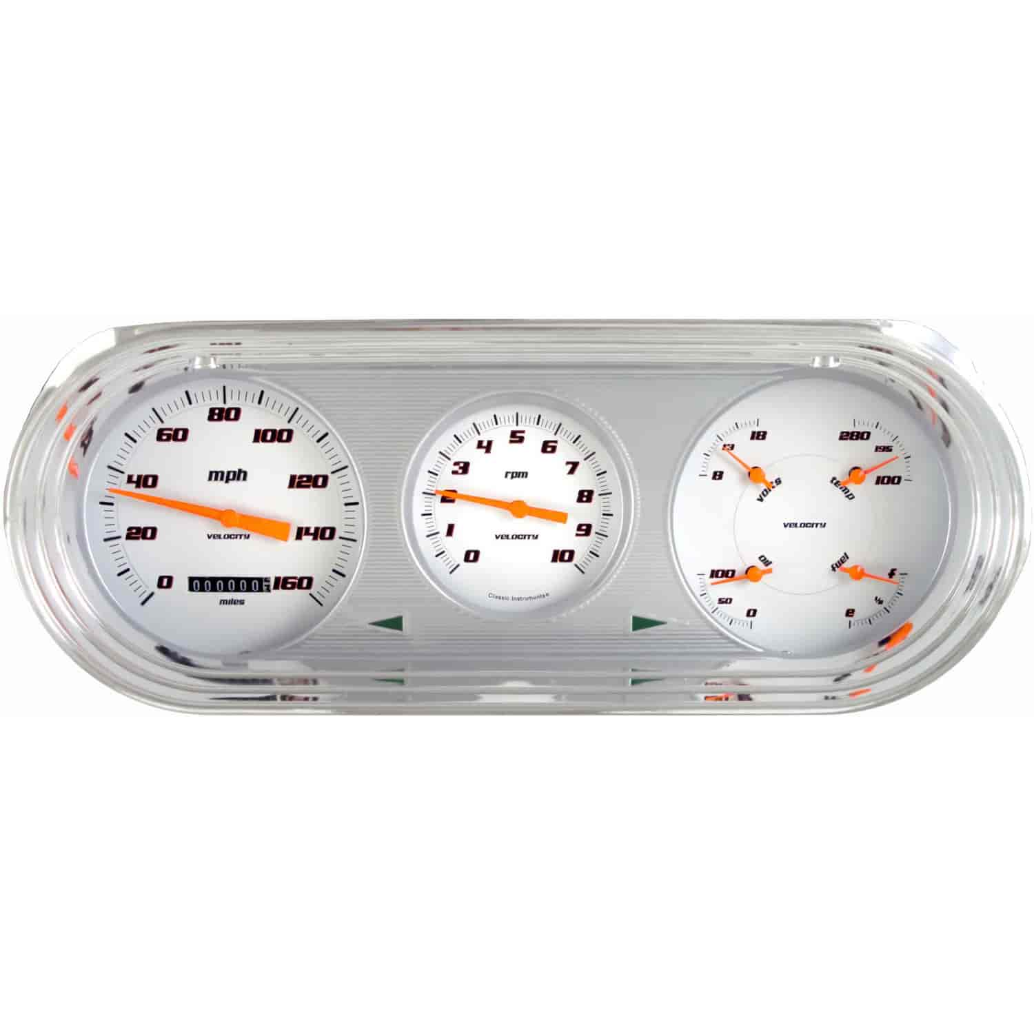 Velocity Series White Gauge Package 1963-65 Nova Includes: