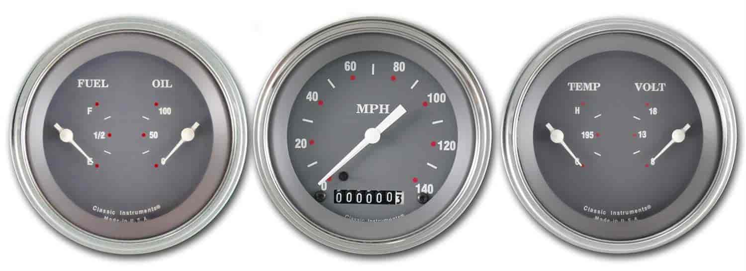 SG Series 3-Gauge Set 3-3/8" Electrical Speedometer (140 mph)