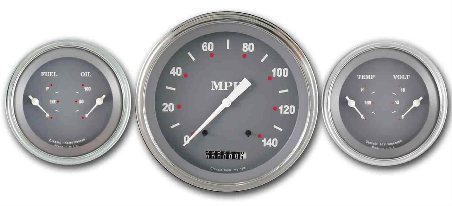 SG Series 3-Gauge Set 4-5/8" Electrical Speedometer (140 mph)