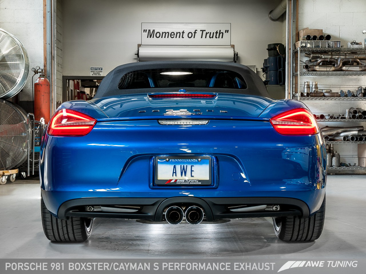 Performance Exhaust System for Porsche 981 - With Chrome Silver Tips