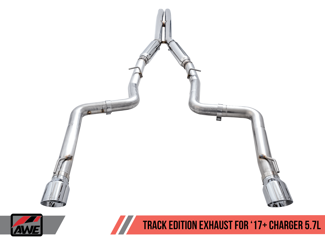 AWE Track Edition Exhaust for 17+ Charger 5.7 - Diamond Black Tips