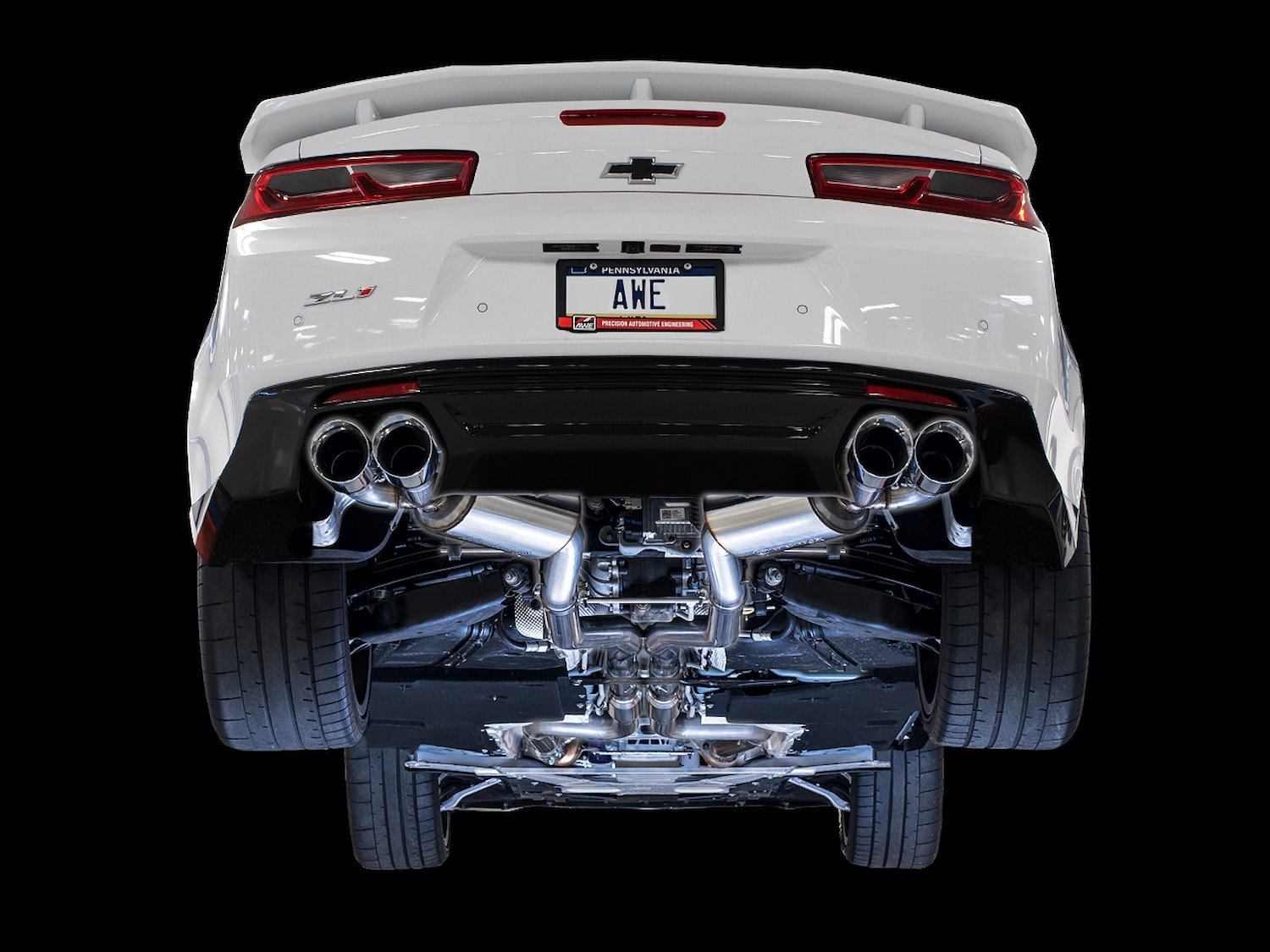 AWE Touring Edition Cat-back Exhaust for Gen6 Camaro SS / ZL1 - Resonated - Chrome Silver Tips (Quad Outlet)