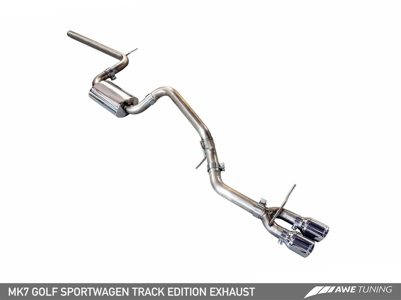 AWE Track Edition Exhaust for VW MK7 Golf SportWagen - Diamond Black Tips (90mm)