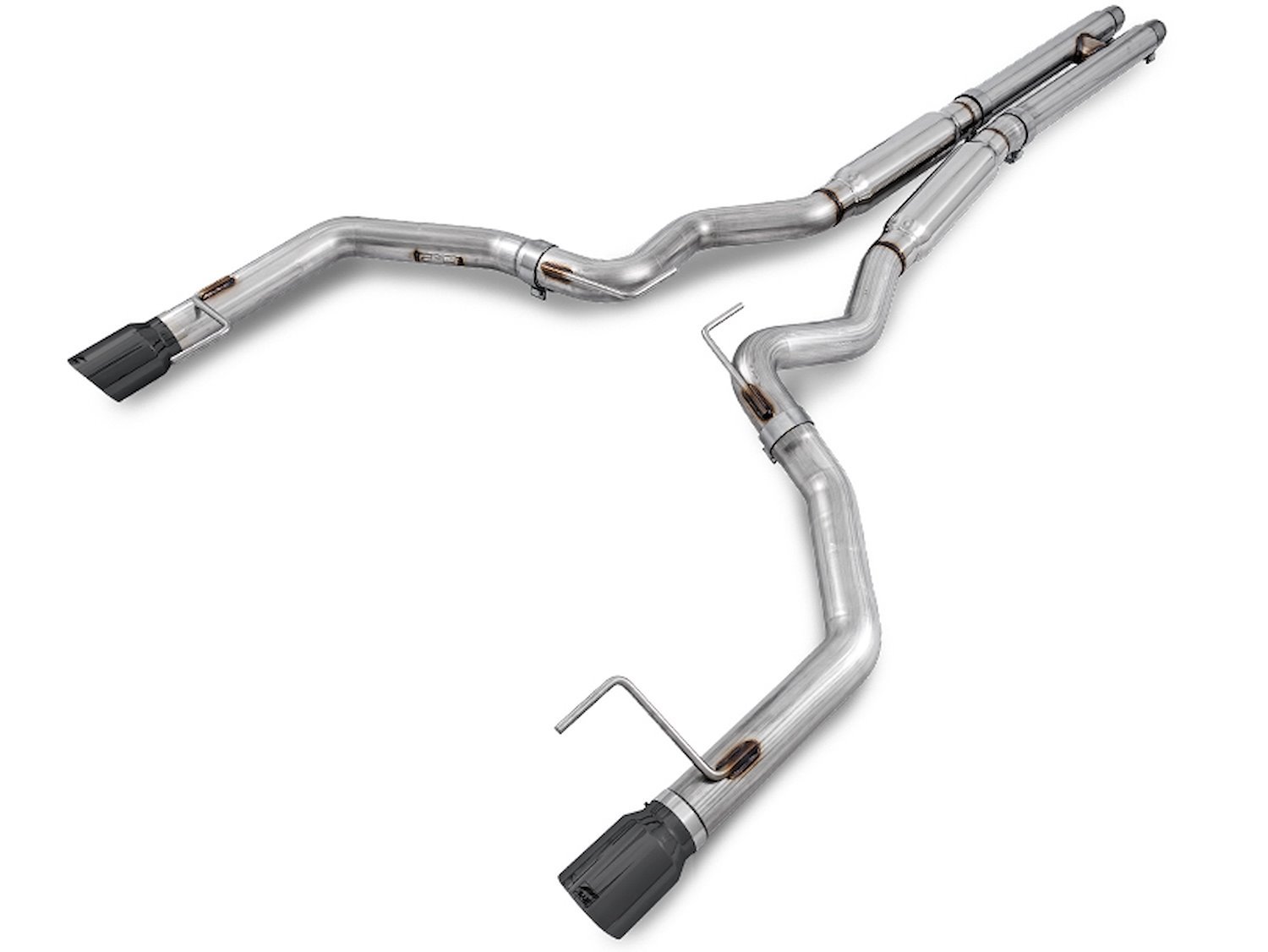 AWE Track Edition Cat-back Exhaust for S550 Mustang GT - Dual Tip - Diamond Black Tips