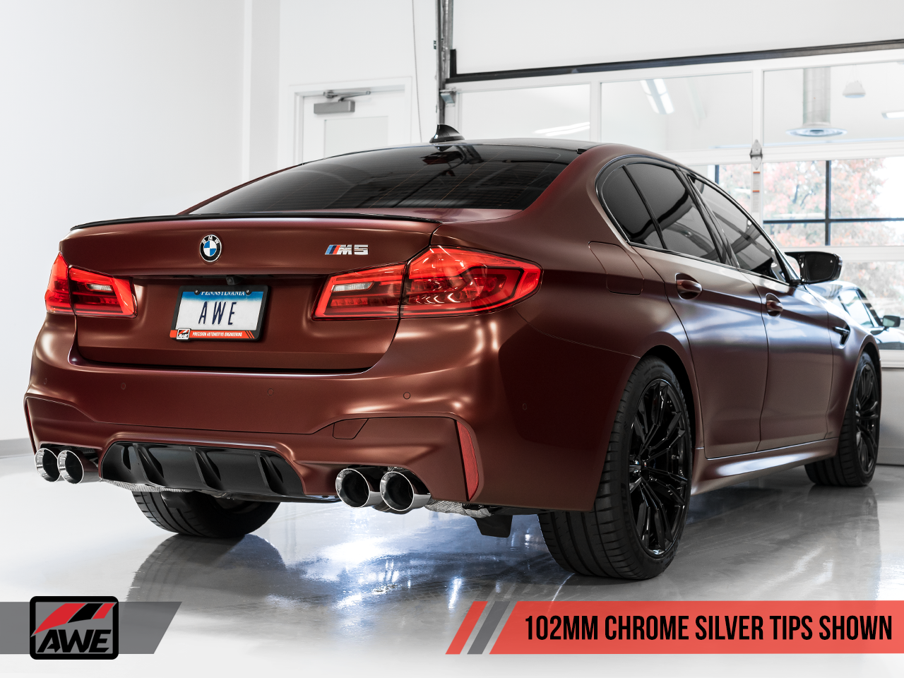 AWE SwitchPath Catback Exhaust for BMW F90 M5 - Chrome Silver Tips