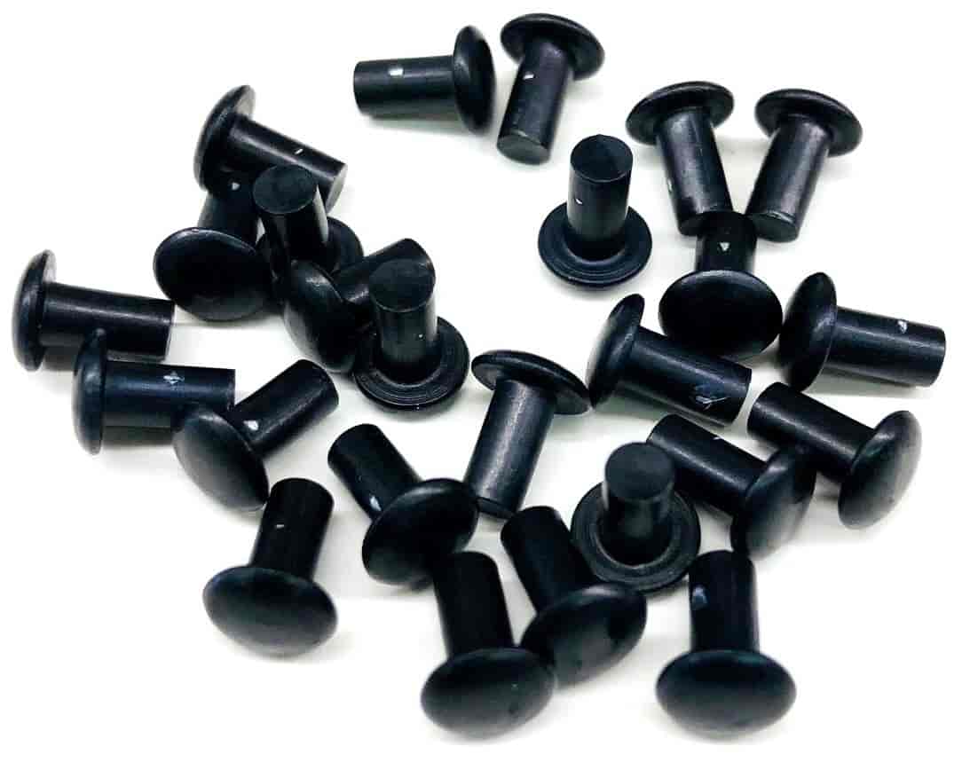 Collector Tethers 4501-025B: Aluminum Solid Smash Rivets | 1/8 (.125) in.  Diameter | 1/4 (.250) in. Length | Black Finish | Set of 25 - JEGS
