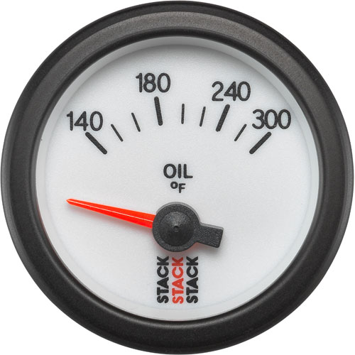 GAUGE OIL TEMP ELECTRIC 52MM WHT 140-300F 1/8 NPTF