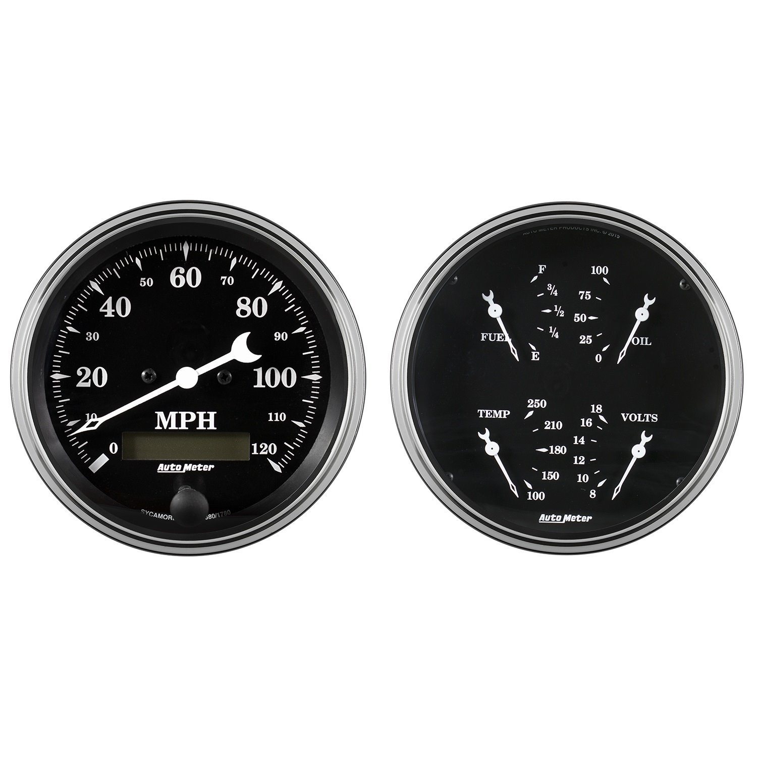 Old Tyme Black 2-Gauge Kit Includes: 5" Speedometer