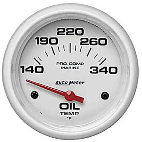 Pro-Comp White Phantom Marine Oil Temperature Gauge Diameter: