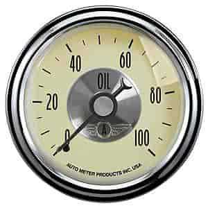 Antique Ivory Oil Pressure Gauge 2-1/16" Mechanical