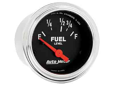 Traditional Chrome Fuel Level Gauge 2-1/16" electrical