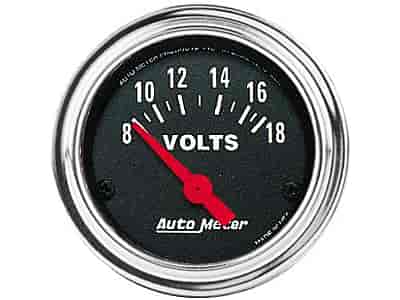 Traditional Chrome Voltmeter 2-1/16" electrical