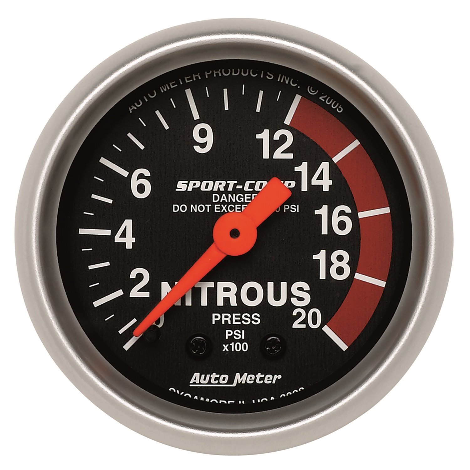 Sport-Comp Nitrous Pressure Gauge 2-1/16" Mechanical