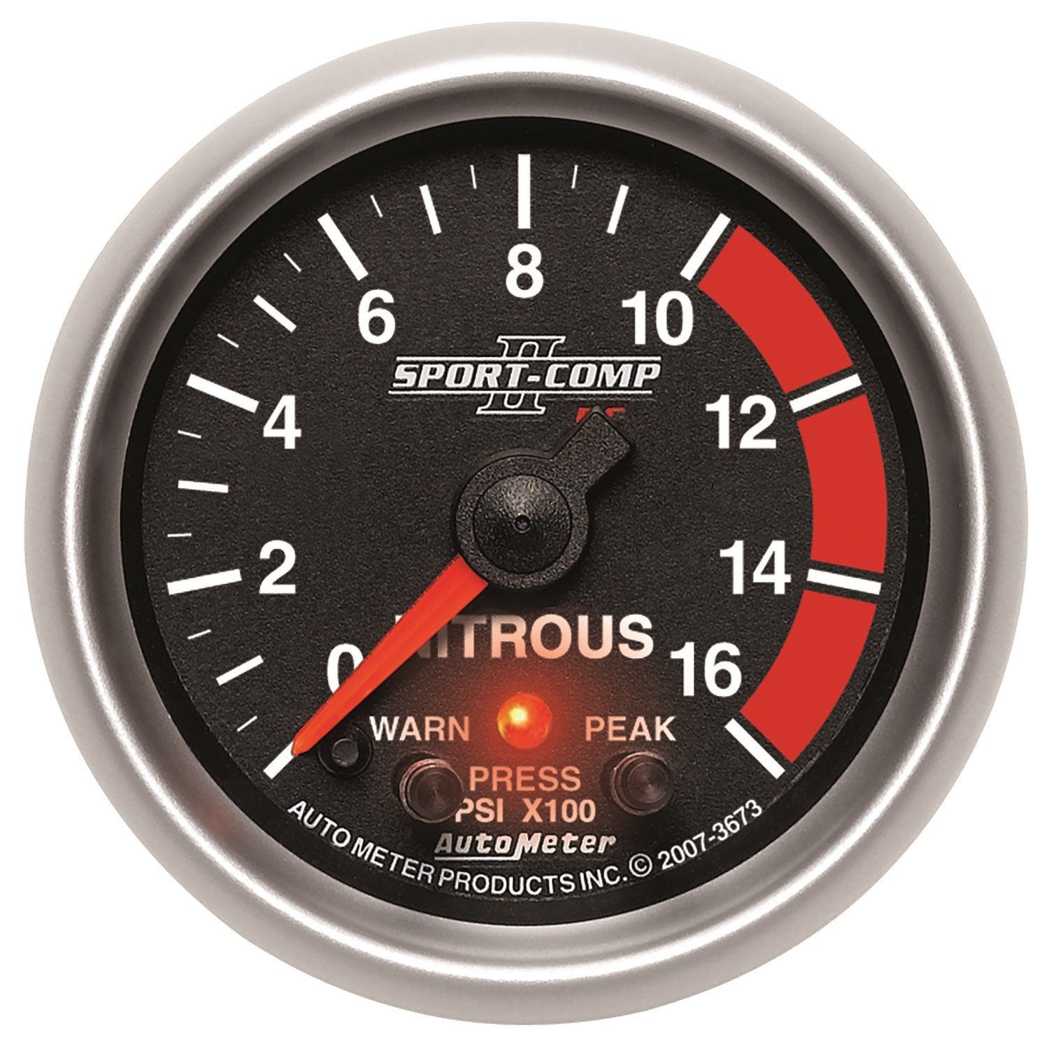 Sport-Comp II Nitrous Pressure Gauge 2-1/16" Electrical (Full Sweep)