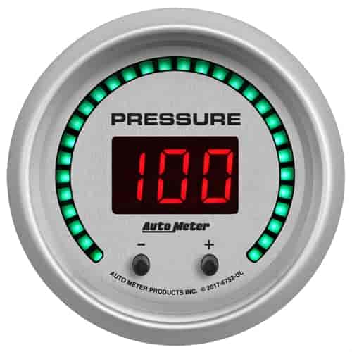 Auto Meter 6752-UL: Ultra-Lite Elite Digital Fluid Pressure Gauge 2-1/16  in. - 2-Channel [0-1600 psi (110 Bar)] - JEGS High Performance